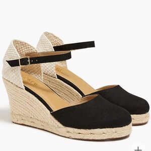 J. Crew Factory Black and Tan Espadrille Heels